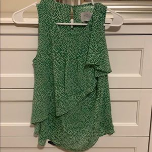Green ruffle tank